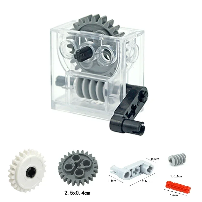 Technology Building Blocks High-Tech Parts Worm Gears Technical Turbine Box 2x4x3 1/3 Gearbox Suit Parts 6588 3648 76244 4716