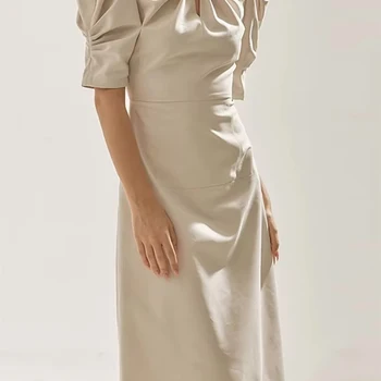 فساتين جولة الرقبة مطوي منفوشة...