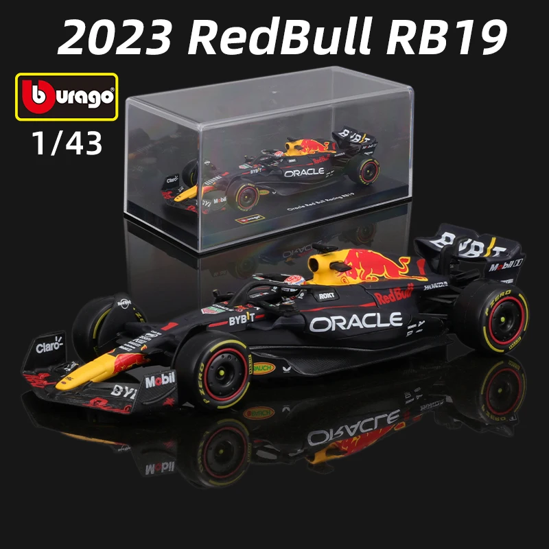 Bburago 1:43 2023 F1 Dust Cover Version Red Bull RB19 Alloy Car Formula Racing Diecast Model Toy Collection Gifts Verstappen