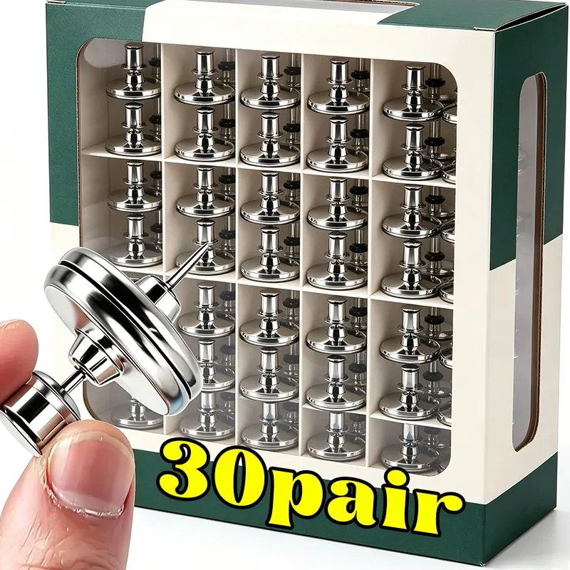 1-30Pairs Curtain Magnetic Closure Shower Curtain Wall Mounted Metal Magnet Buckle Clips Window Screen Fixed Fastener Buckle