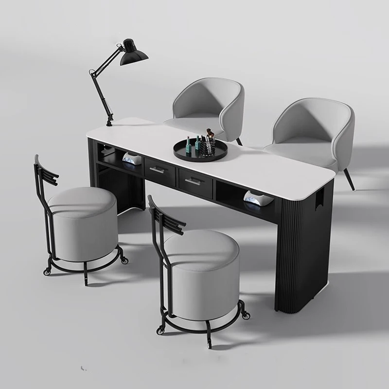 معدات تجميل طاولة الأظافر تصميم طاولات مانيكير احترافية عرض أدراج ميسا دي مانيكير صالون المفروشات المنزلية