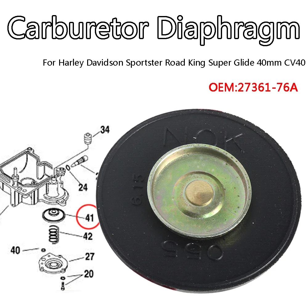 Carburetor Diaphragm Accelerator Pump 27361-76A For Davidson Sportster Road King Super Glide 40mm CV 40 XL883