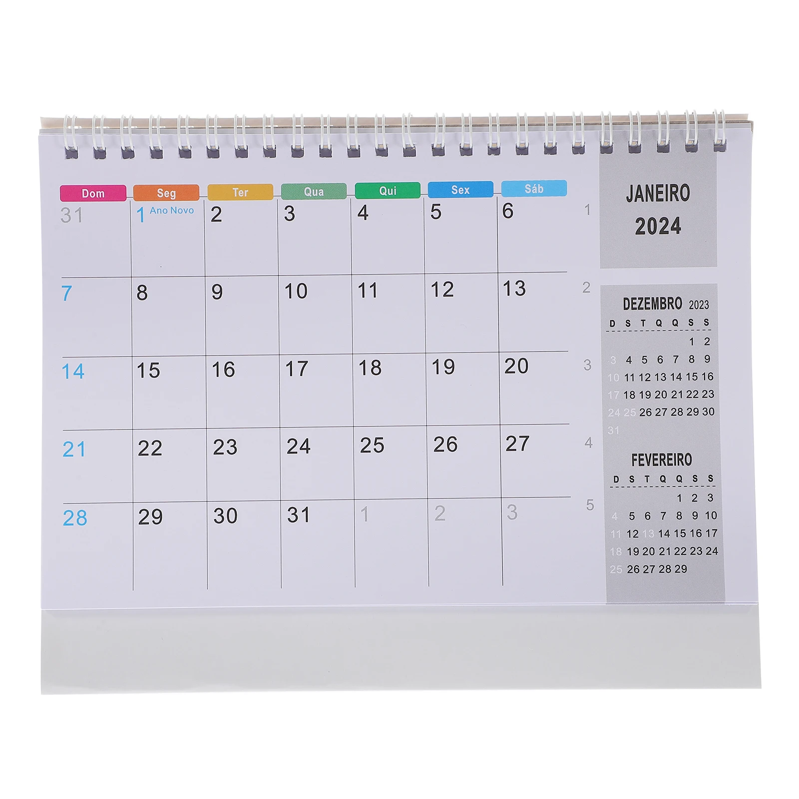

2024 Brazilian Holiday Desk Calendar Portuguese R om Color Office Gift Home Decor Tabletop Design Simple Style