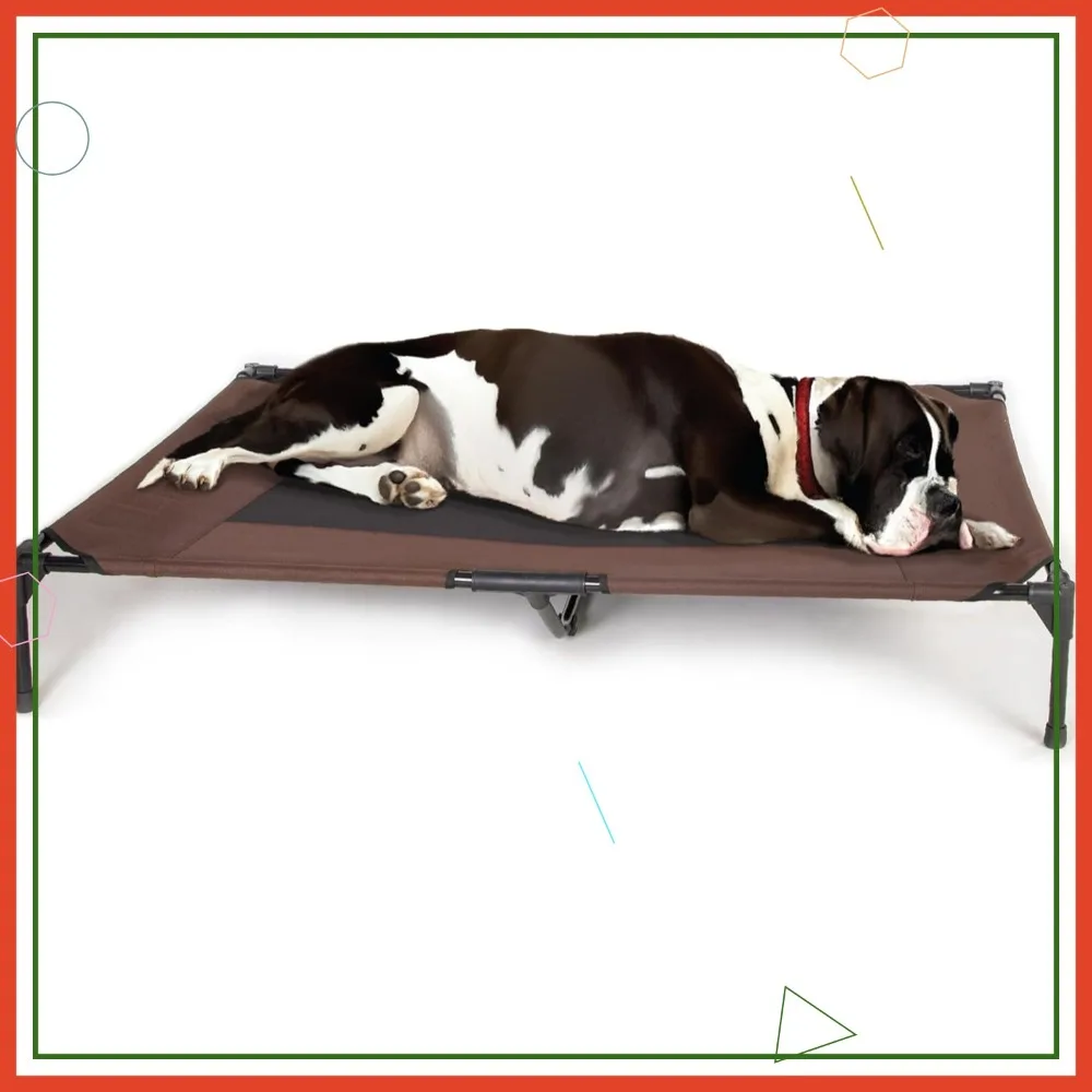 

Elevated Dog Cot for XL Breeds, Breathable Mesh, Collapsible Portable Pet Bed, 56x38in, Holds 300lbs