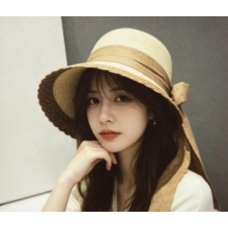 European American Summer Bucket Hat  Wide Brim Straw Cap for Outdoor  Breathable & Adjustable Great for Resort