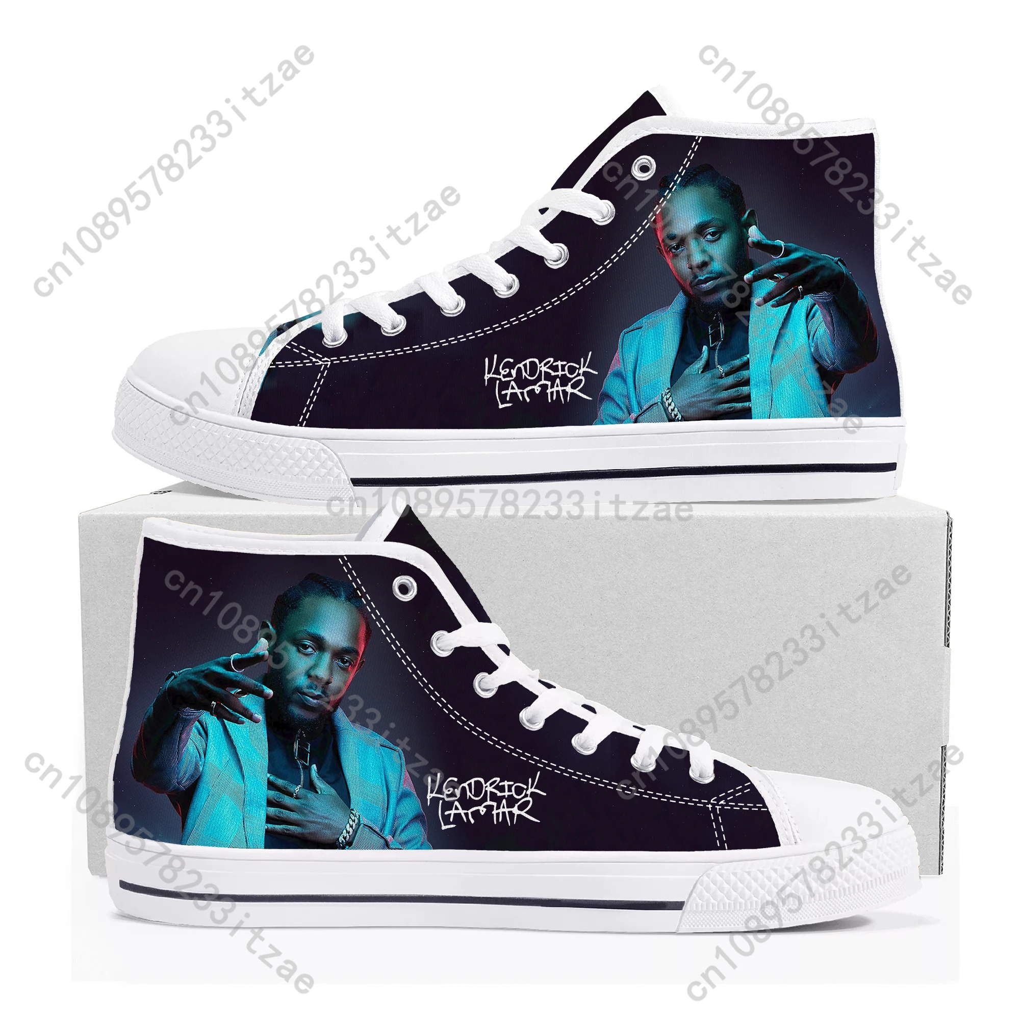 Kendrick Lamar Rapper Hip Hop High Top Sneakers Mens Womens Teenager High Quality Canvas Sneaker couple Casual Shoe Custom Shoes