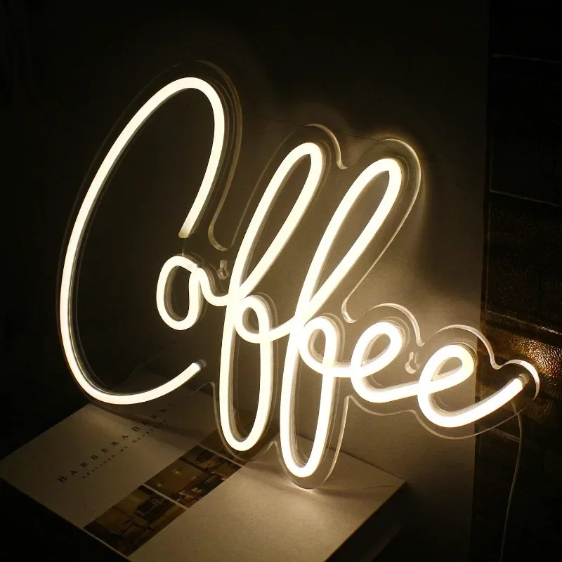 Coffee Bar Neon Sign Accessories Wall Modern Led Coffee Shop Small Coffee Station Art Party Decorations