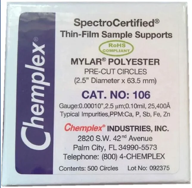 استبدال كوب عينة chemplexXRF 1530 صندوق أكواب اختبار الطيف كشف ROHS كوب خاص