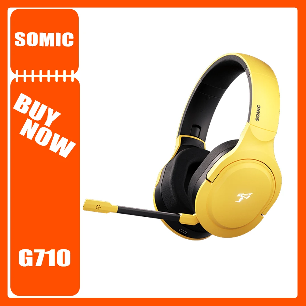 Somic G710 Wireless Headphones Long Standby AI Noise Three Mode Low Delay FPS Gaming Headset Reduction PC Gamer Accessories Gift