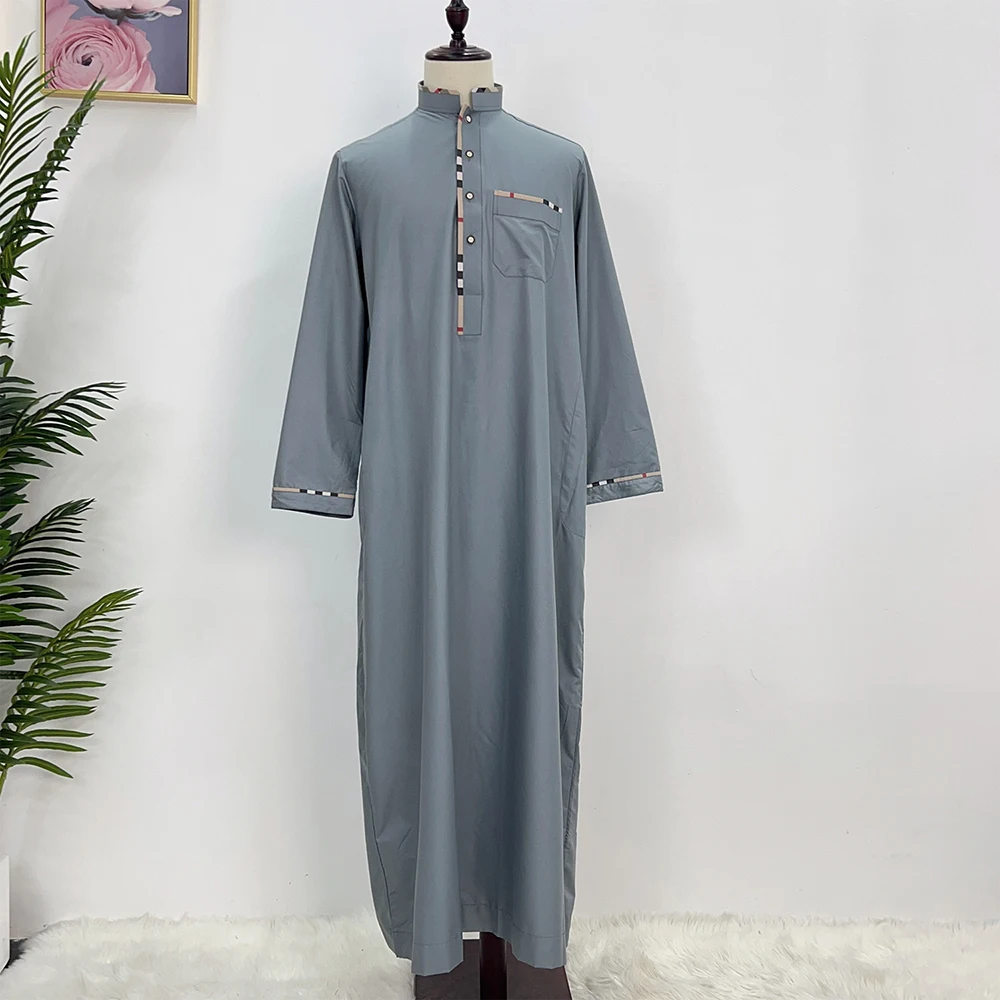 Новые традиционные мужские Thobes, однотонная повседневная одежда из Ближнего Востока, арабская Турция для мусульман, дышащая исламская одежда