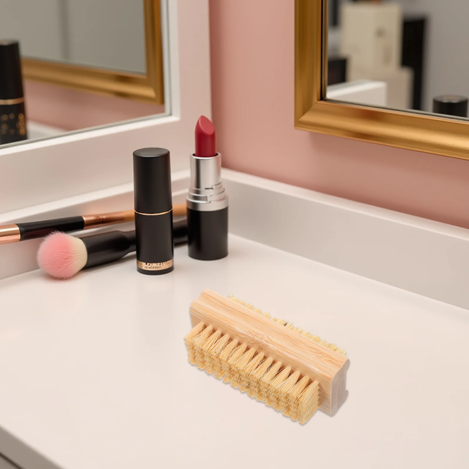 

4pcs Cleaning Brush Bamboo Handle Dual-Sided Soft Tough Bristles For Manicure Under Nail Cleaner Portable Dust Removal Tool Nail