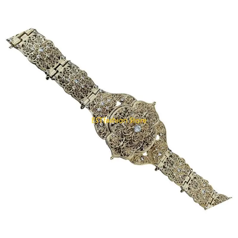 Y5GC Elegant Antique Waist Chain Body Jewelry Decorative Waist Sash Retro Crystal