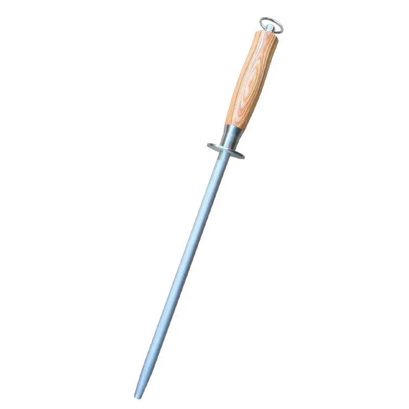 1 Pc 12 inch Sharpening rod, wooden handle, high carbon steel kitchen knife sharpener