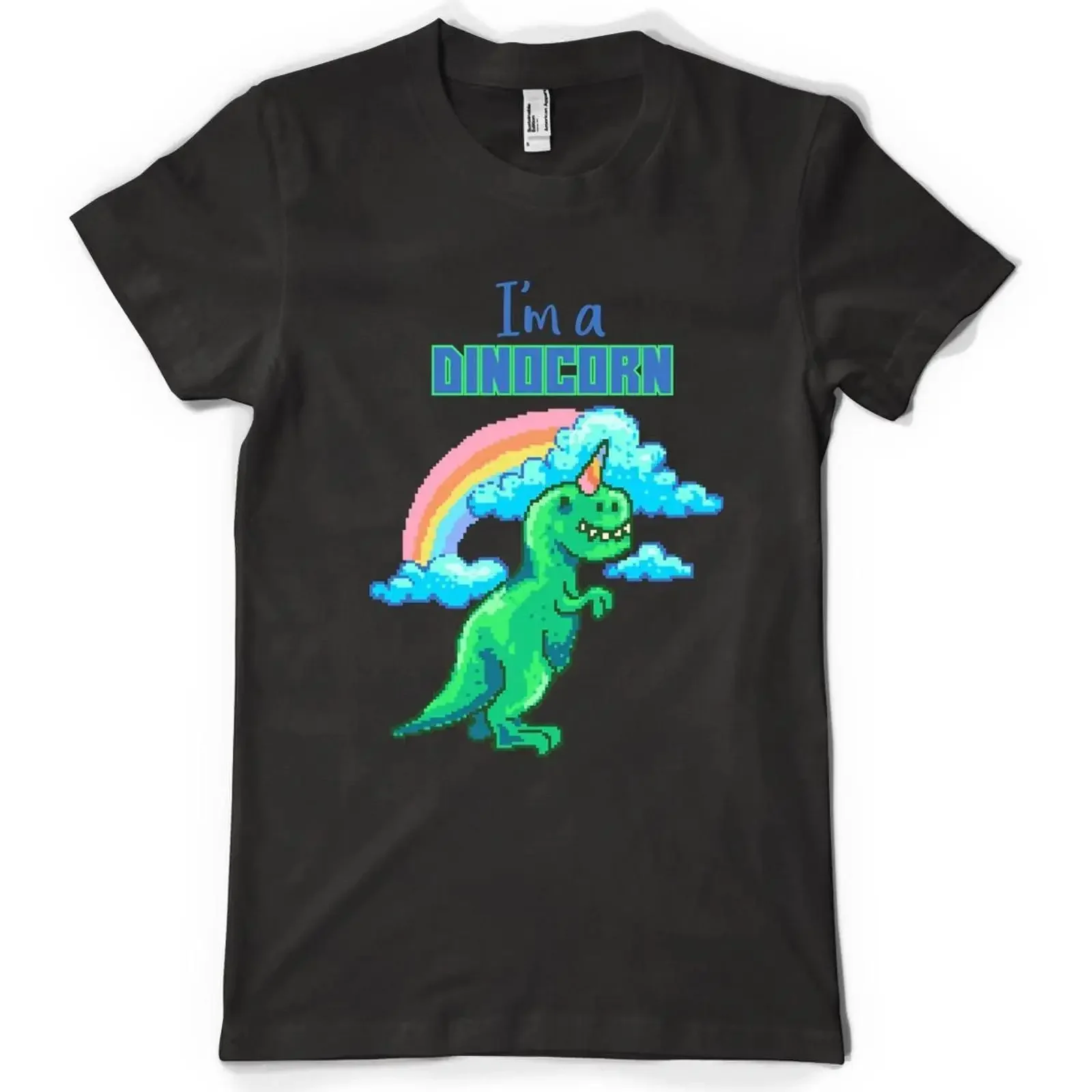T Shirt I'm A Dinocorn Dinosaurier Einhorn Regenbogen Mashup personalisiert Kinder vintage Washed Versatile designer clothes