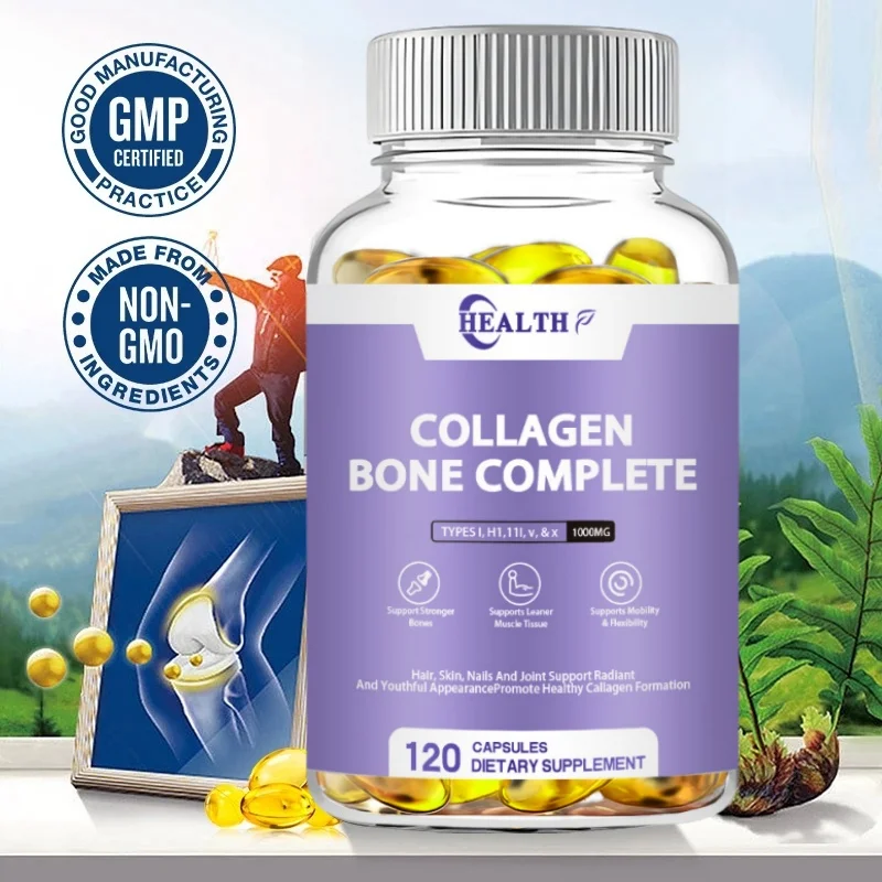 Hydrolyzed Collagen Bone Complete | Advanced Bone Matrix Formula with Plant Calcium & Magnesium & Vitamin D3 For Men and WOMEN