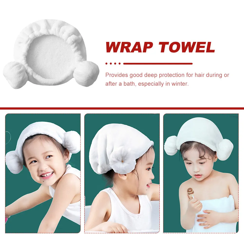 Quick Dry Cotton Hair Drying Hat for Adults Soft Absorbent Turban Towel Wrap Elastic Bathing Head Cover for Long
