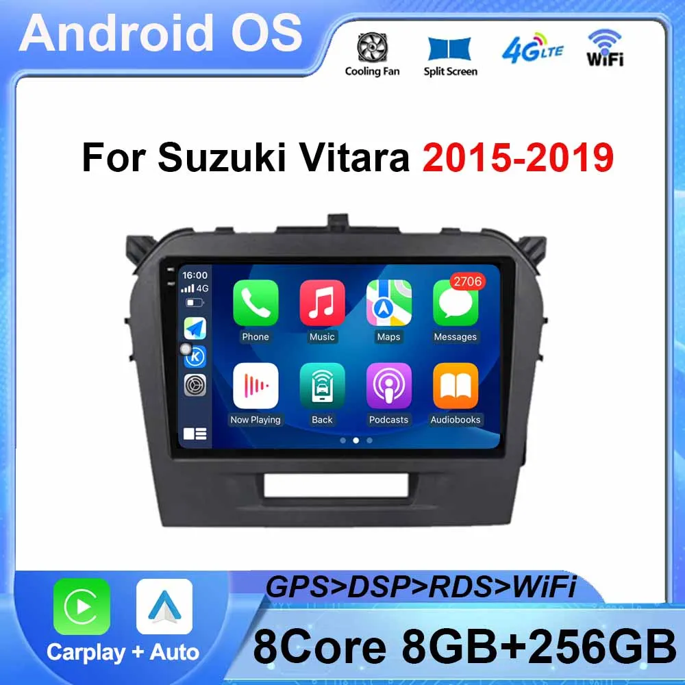 

Car Radio Android 14 For Suzuki Vitara 4 2015 - 2019 Stereo Multimedia Navigation GPS Video Player Wireless Carplay Auto DSP RDS