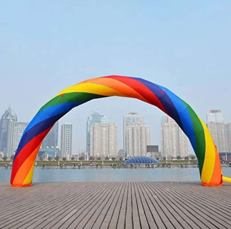 Inflatable Rainbow Arch Oxford Festival Outdoor Garden Park Rental Advertisement Event Entrance 6/8/10/12M customize size