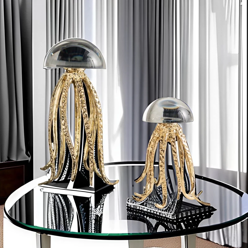 

Light luxury crystal ocean art theme ornament living room desktop model room decoration