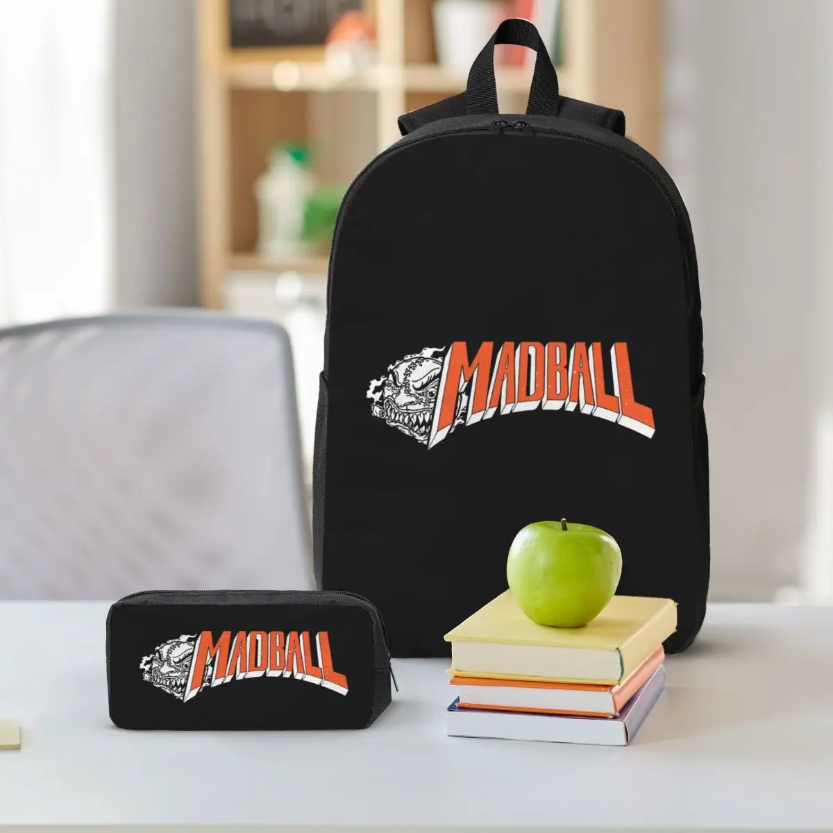 Madball Sticker Backpack Boys Girls BookBag School Bag Shoulder Bags 3ps Insulated Lunch Bag Pencil Case