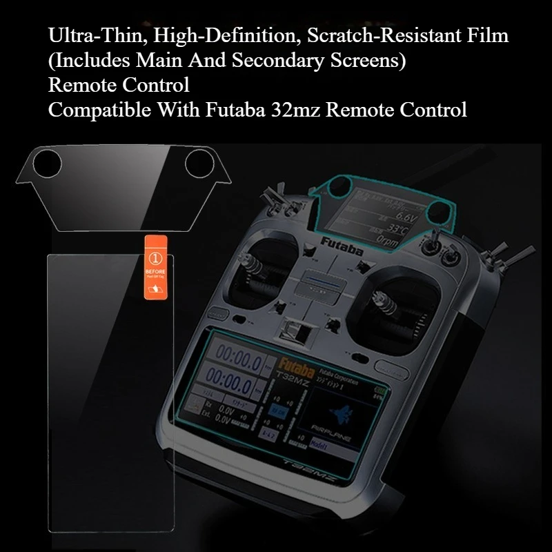 

FUTABA T32MZ T26SZ Remote Control Screen Film Size Main and Sub-screen Upper and Lower Film Protective Soft Film