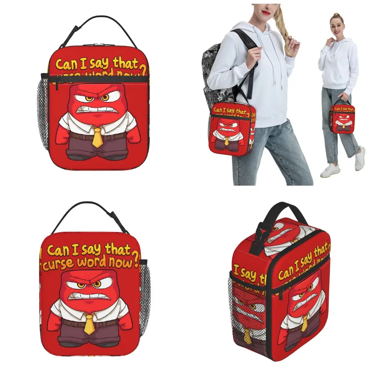 Can I Say That Curse Word Now Product Insulated Lunch Bags For Picnic Anger Emotion from Inside Out Food Storage Bag