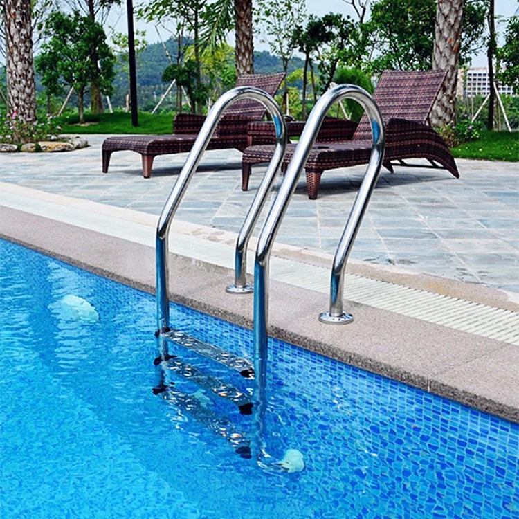 

Commercial 304 316 Stainless Steel Pool Ladder With Anti Slip Steps For Inground Outdoor Pools