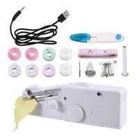 RMWIN-Mini Micro-Home USB Electric Sewing Machine Kit Manual Portable Handheld Sewing Machine Easy-To-Sew Shirt Pocket