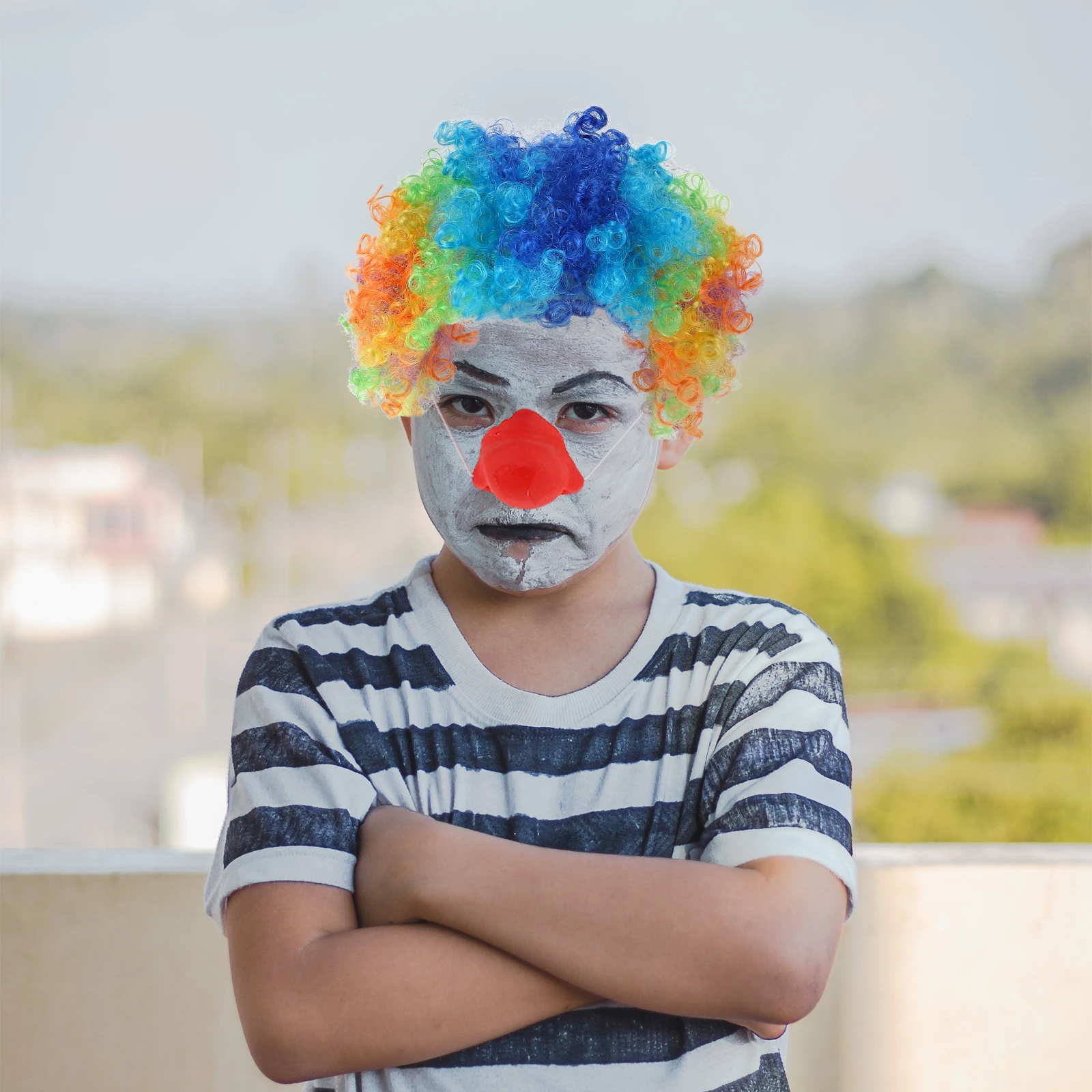 1 set Clown Props Set Krullend Wit Kostuum Accessoires Carnaval Halloween Party Prestaties Decor Herbruikbare Grappige Neus Kit