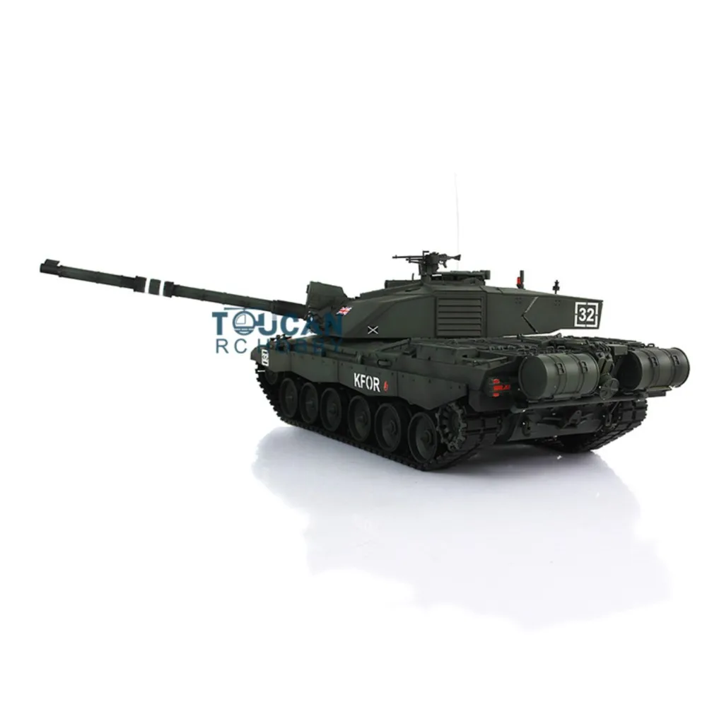 Heng Long RC Tank 1/16 أخضر داكن 7.0 Challenger II خزان التحكم عن بعد 3908 360 ° برج المعدن المسار نموذج اللعب الهدايا TH17751 #5