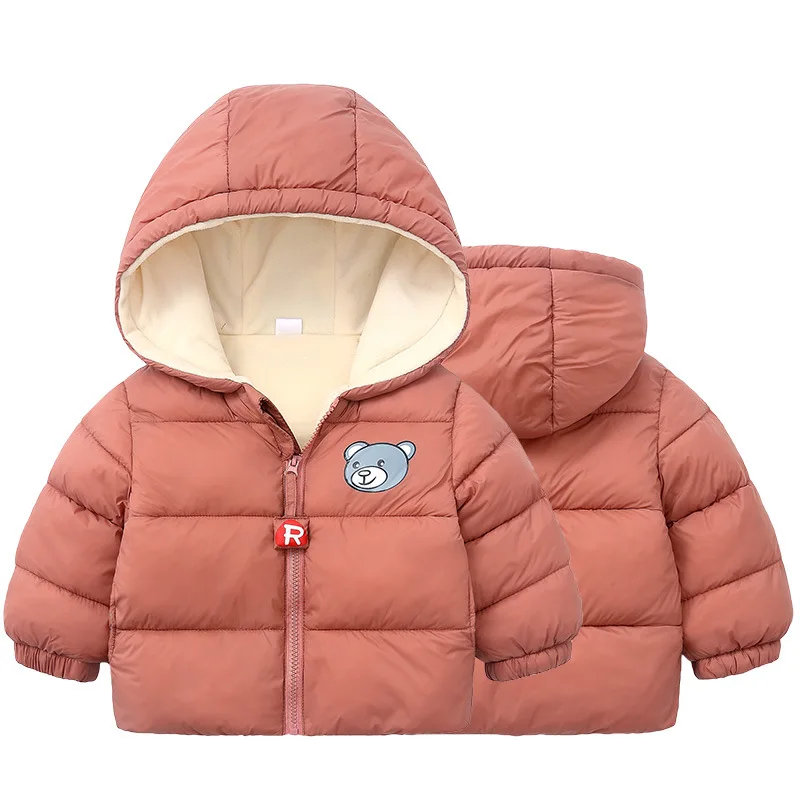 Kids Clothes Children's Jacket Coat Clothing Boy Girl Hooded Thicken Velvet Lining Keep Warm Down Jacket Children Clothing