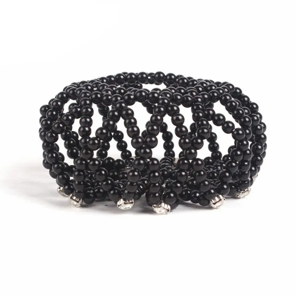 Fashion Girls Balle Dancing Handmade Snood Elastic Bun Net Hair Bun Pearl Hair Nets Headwear