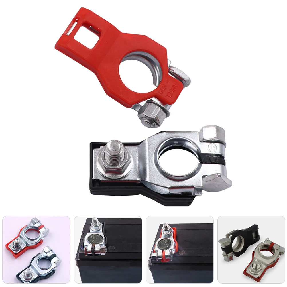 

1 Pair Terminal Connector Top Post Durable Iron Clamps Car Truck Vehicle Extension Parallel Connection Grounding Clip