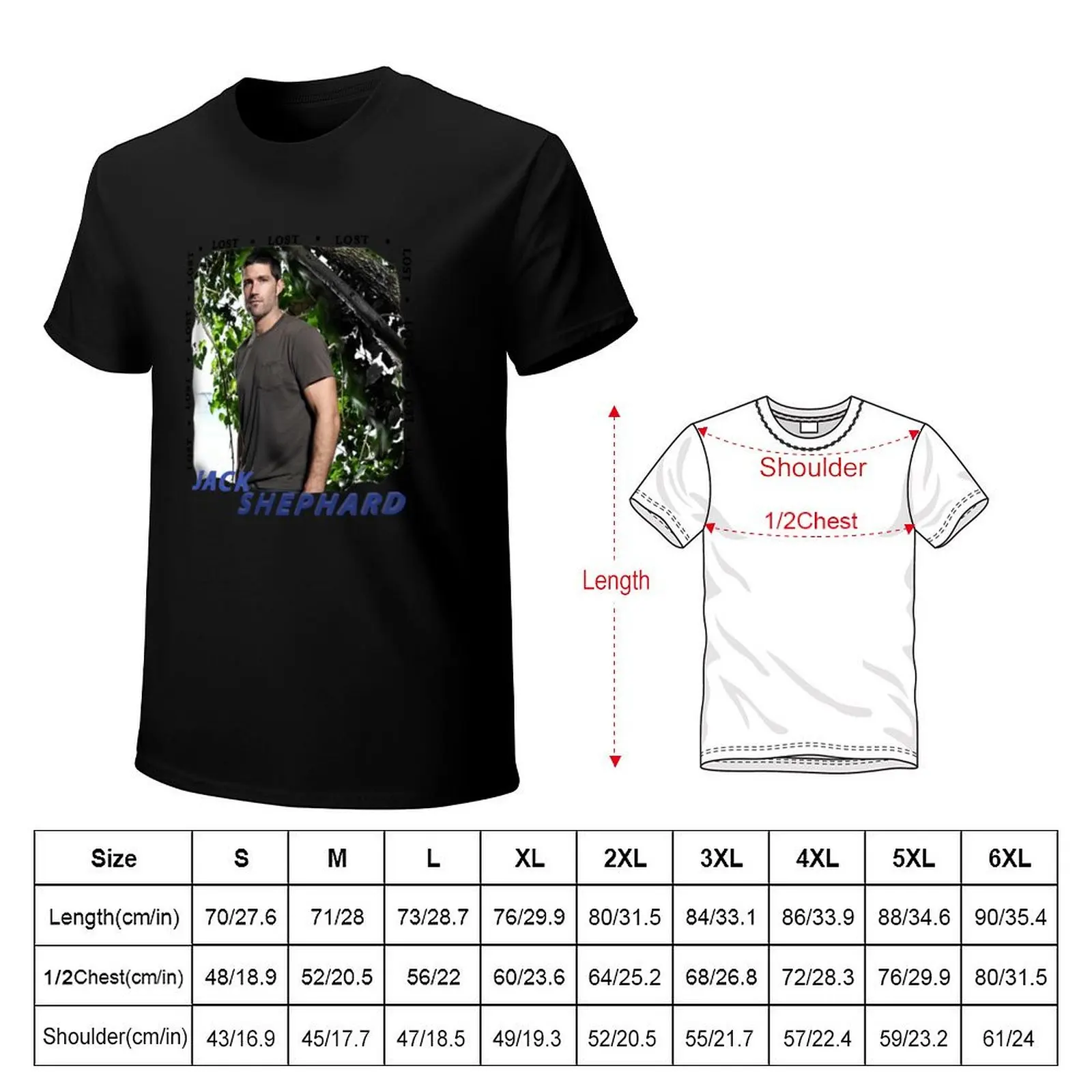 Jack Shephard LOST T-Shirt Summer Print Short Sleeve Tee