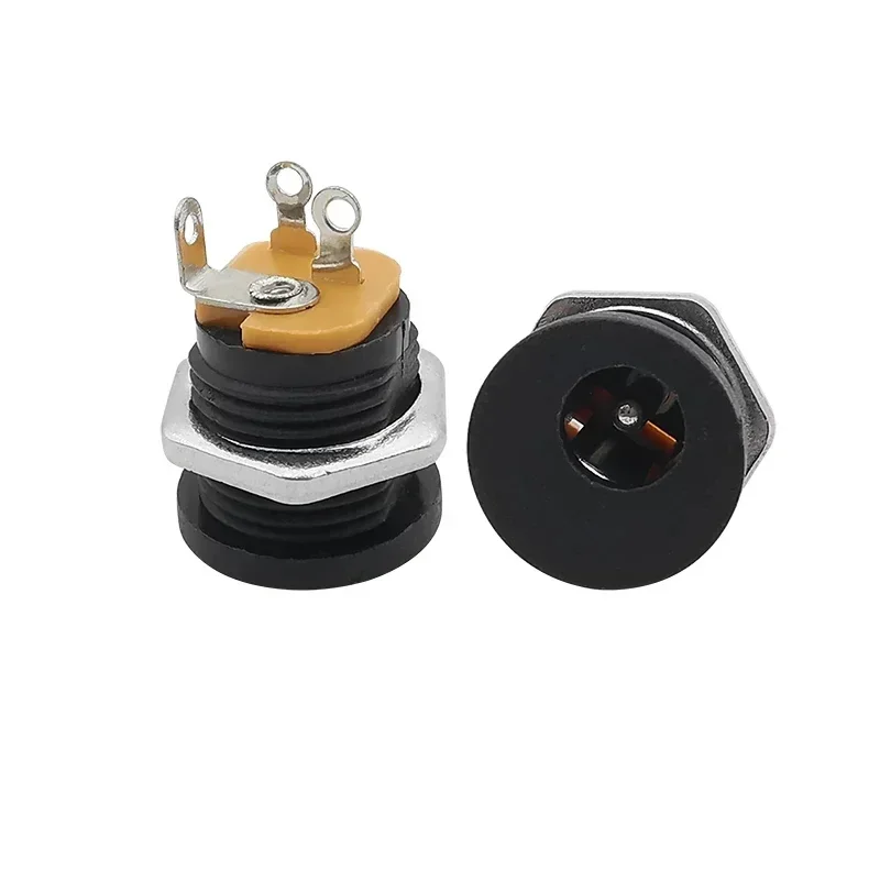 Conector de fuente de alimentación de CC de 5,5x2,1mm, conector hembra de montaje en Panel, 2 tipos de terminales, 5,5x2,5mm, adaptador de enchufe de conector de barril