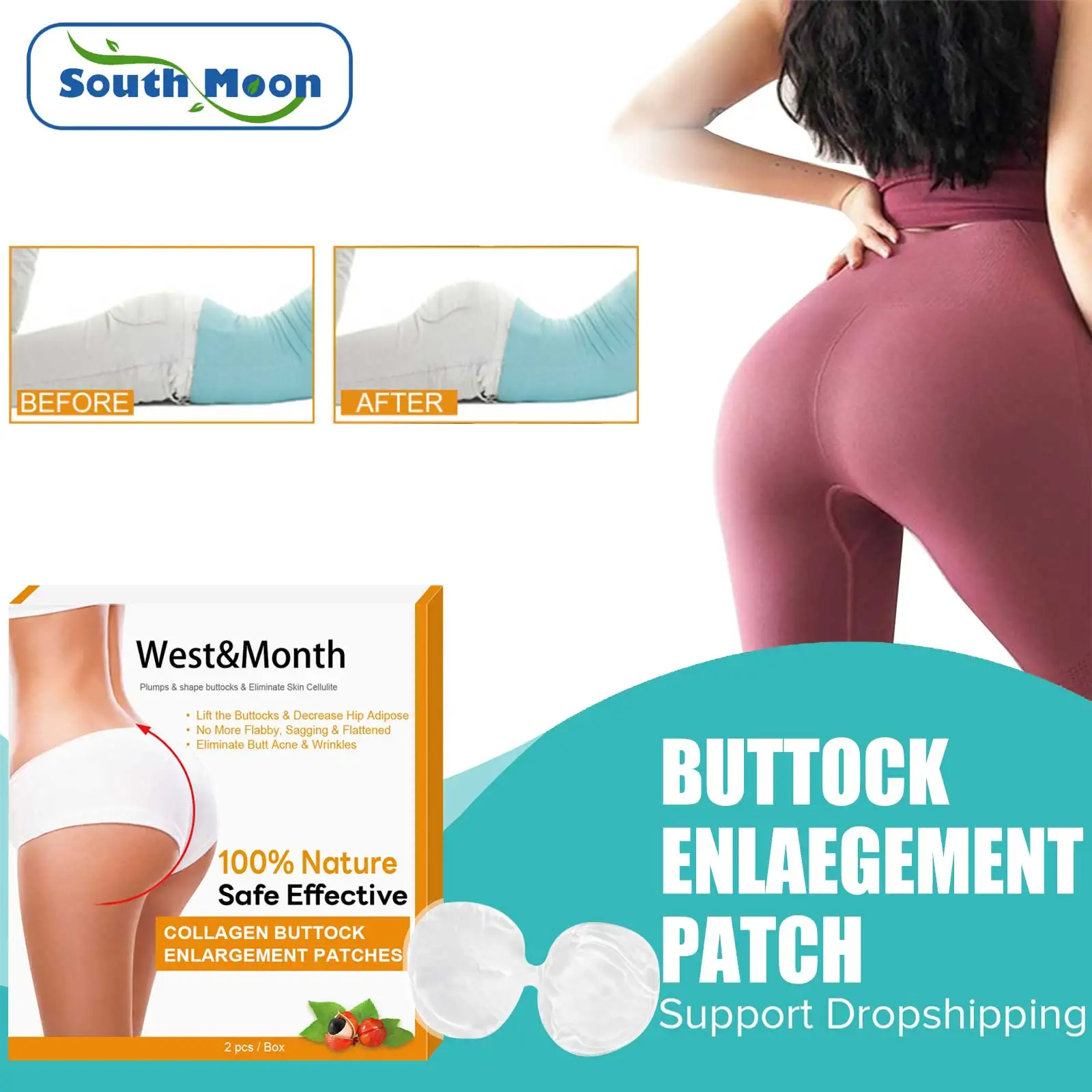 Hip Lift up Plaster Big Ass Growth Sexy Lady Butt Muscle Enhancement Improve Sagging Flattening Buttock Enlargement Cream Patch