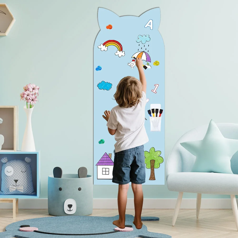 Wall Sticker Magnetic Chalkboard Self-adhesive Backing PET Material Chalk Set Included Fun Educational Wall Sticker