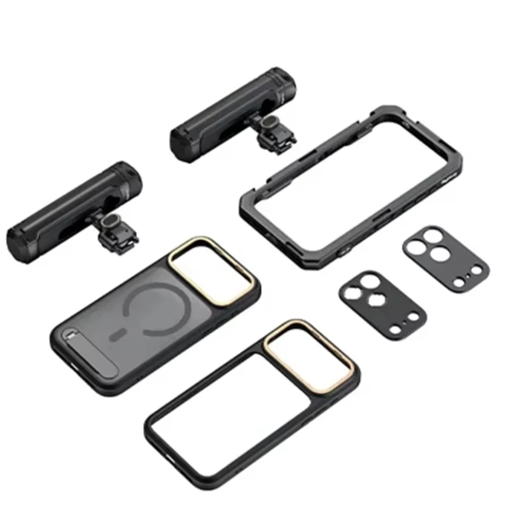 [T28C] Dual Handheld Phone Cage Kit Full Cover Back Case for 17 Pro / 17 Pro Max Quick Release 17 Pro Max