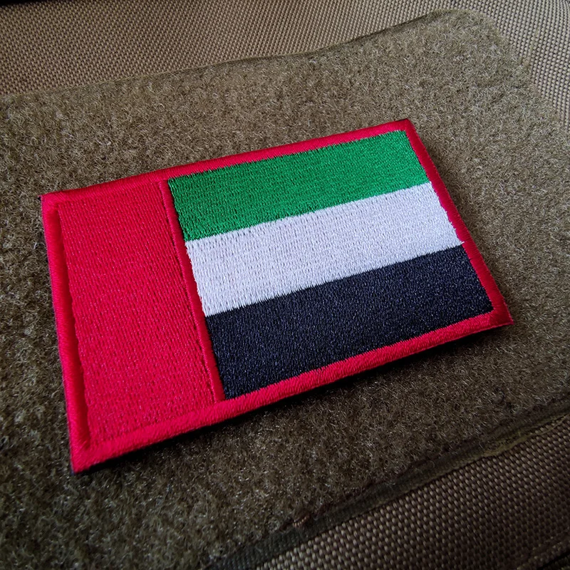 UAE Flag Tactical Patch UAE Badge Embroidery Badge Cloth Sticker Flag Tactical Military Patches Army Applique Badge