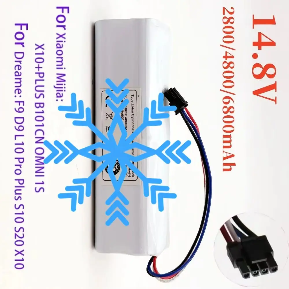

For Xiaomi X10+ PLUS B101CN B105CN OMNI 1S Sweeping Robot 14.8V 6800mAh 18650 lithium ion battery pack