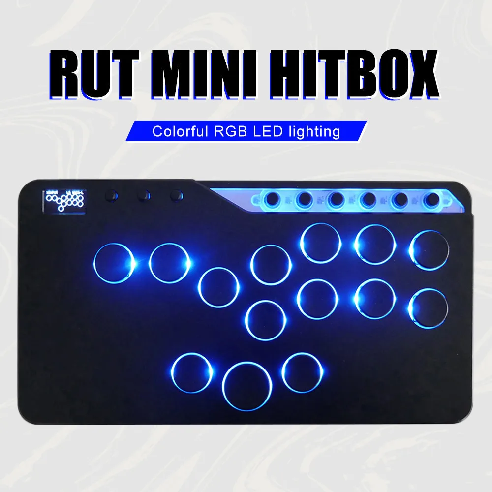 FunFortress Hitbox Arcade RTU-Firefly Mini Hitbox All Buttons Style Hot SWAP Arcade Stick Controller gp2040 For PC/PS3/PS4/NS