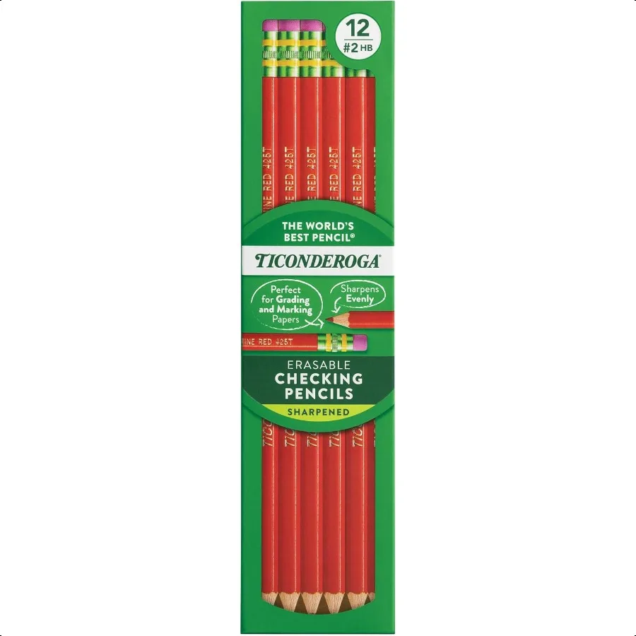 

Erasable Checking Pencils Presharpened Carmine Red Pack Of 12