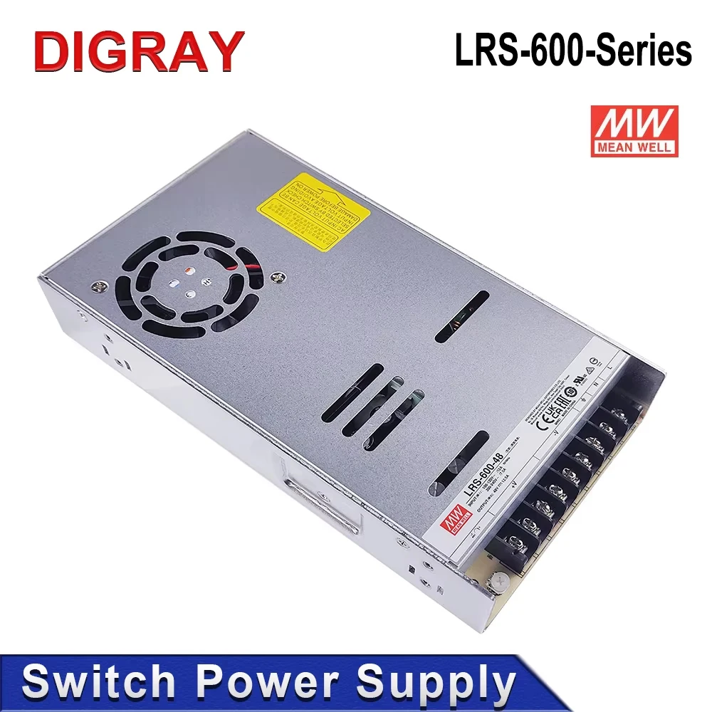 DIGRAY Original MW LRS-600-Series DC Transformer, AC 110V/220V to DC 24V 36V 48V Switching Power Supply