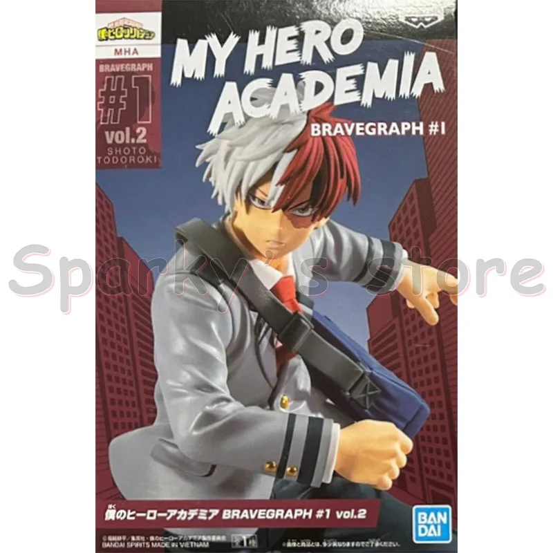 Bandai Original BRAVEGRAPH MY HERO ACADEMIA figura de Anime Midoriya Izuku Todoroki Shoto figuras de acción de juguete para niños regalos modelo