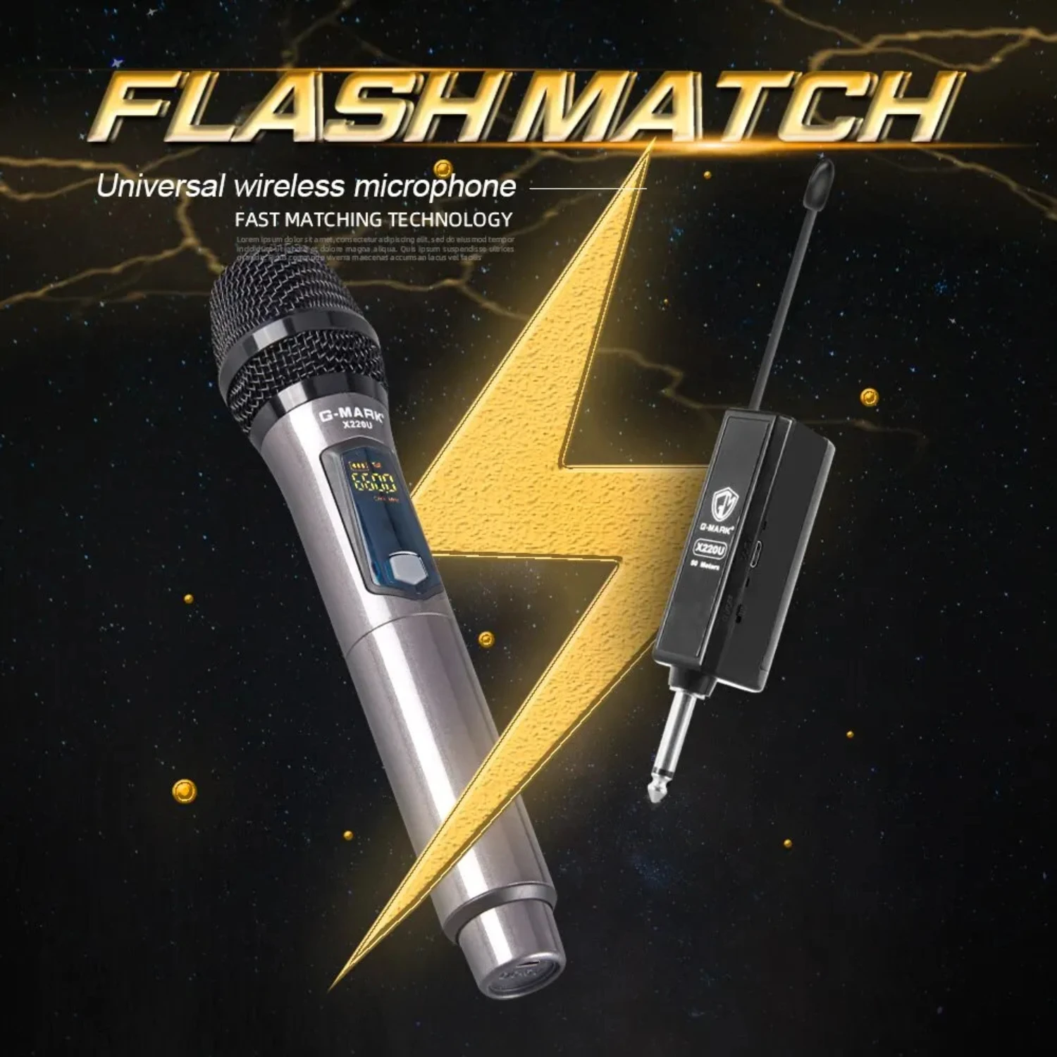 Wireless Microphone  X220U UHF Recording Karaoke Mic With Rechargeable Lithium Battery Receiver Work 5 Hours  Speaker