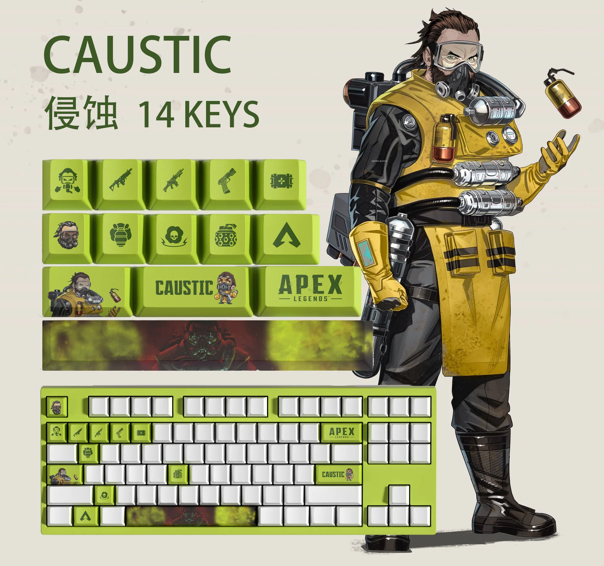 CAUSTIC KEYCAPS APEX keycaps 14KEYCAPS  OEM Profile Apex Legends Keycaps for mechanical keyboard