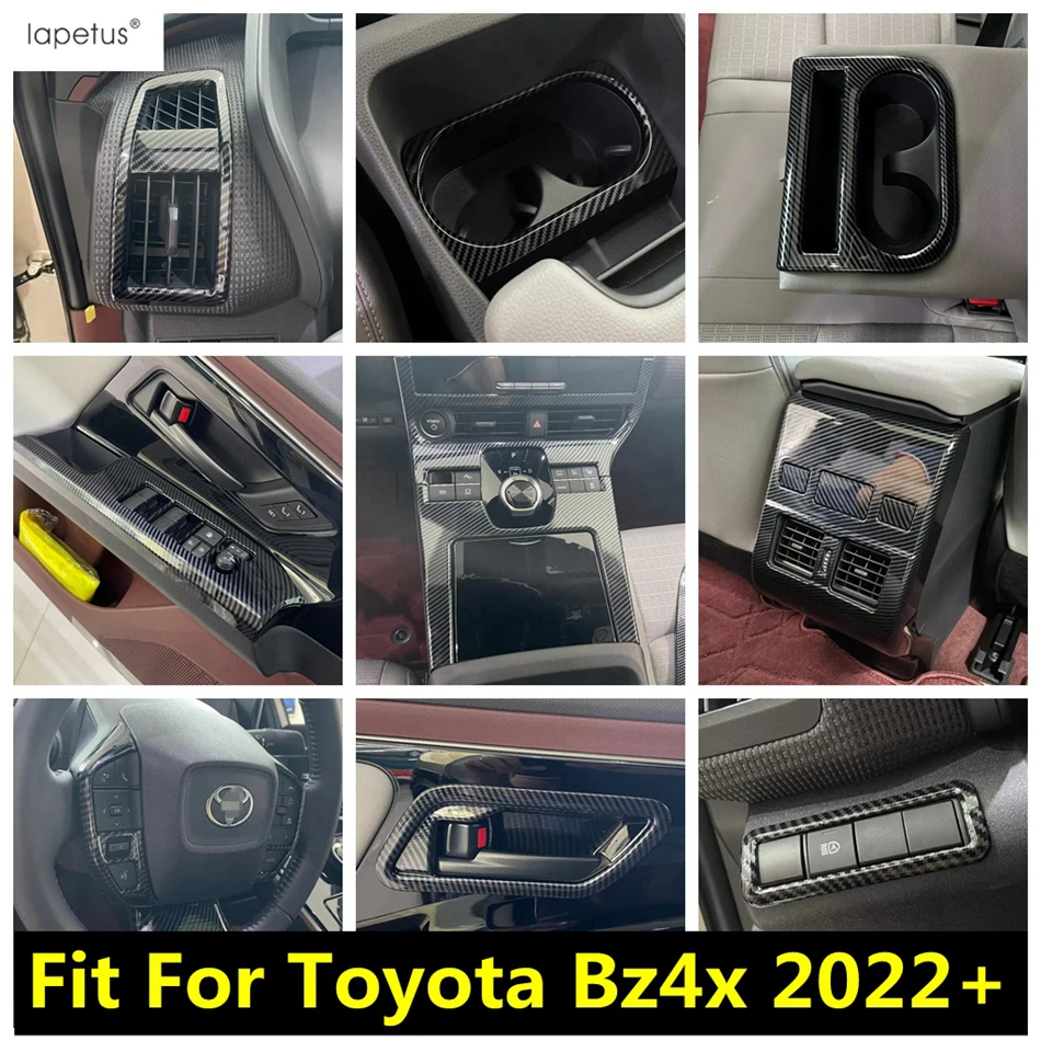 

Window Lift / Head Light Lamp / Water Cup / Gear Shift Panel / Air Cover Trim For Toyota Bz4x 2022 2023 Carbon Fiber Accessories