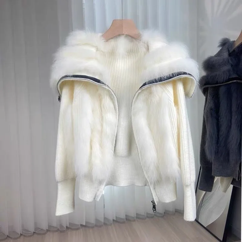 سترة محبوكة جديدة لعام 2026 من Xiaoxiangfeng مشهورة الآن في أوروبا، معطف نسائي فاخر وخفيف الوزن من القطيفة من المينك للخريف والشتاء #3