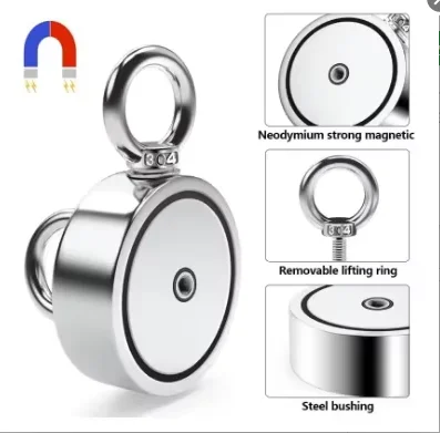 /60mm diameter fishing magnet, strong magnetic, very suitable for indoor and outdoor use to find keys, salvage treasu Imán