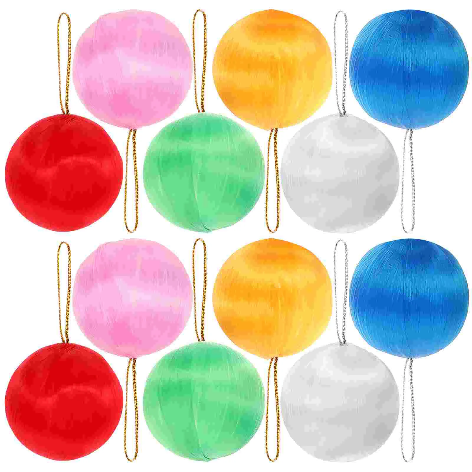 30 Pcs Decorations Christmas Snow Globe Pendant Inflatable Ornaments Balls Colored Thread Snowball